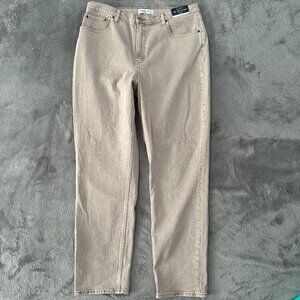 NWT Abercrombie & Fitch Curve Love 33/16 Long Tan 90s Straight Leg Jeans Tall